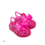 Sandale bébé rose fushia avec joli nœud papillon