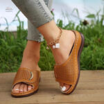 Sandale Femme Confortable avec Talon Compensé