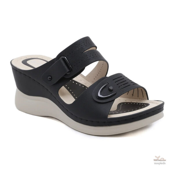 Sandale rétro pour femme, design orthopédique et confortable