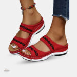 Sandale orthopédique femme avec motif lanières