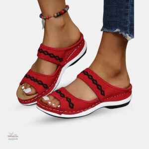 Sandale orthopédique femme avec motif lanières