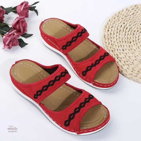 Sandale confortable pour femmes, lanières à motif