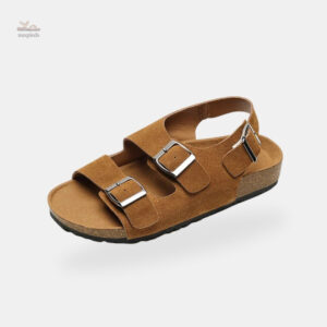 Sandale femme cuir régénéré avec lanières élégantes