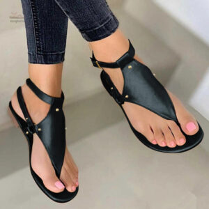 Chaussure d'été féminine, sandale plate au style gladiateur