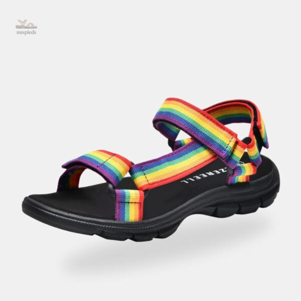Sandale Femme Randonnée Lanière Arc-en-Ciel