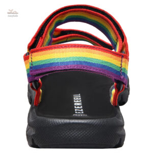 Lanières Arc-en-Ciel, Sandale Femme pour Aventure