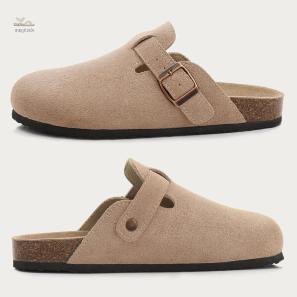 Sandale à boucle latérale, style sabot confortable pour femme