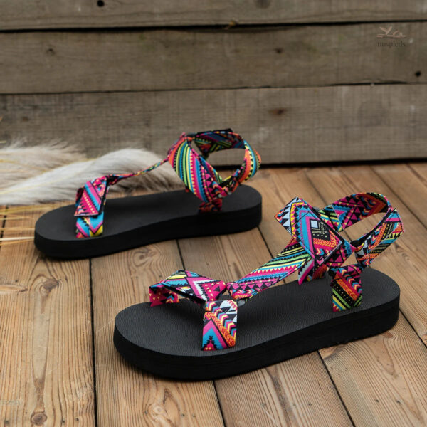 Lanières Multicolores Sandale Scratch Femme