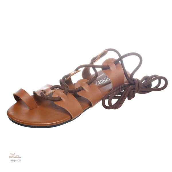Chaussures Spartiate pour Femme, coloris marron, lacets ajustables