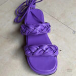 Spartiate femme en violet avec fermeture à lacets