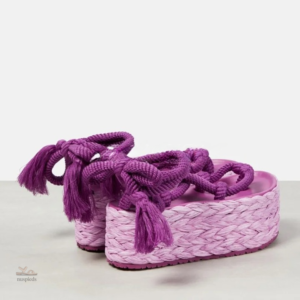 Sandale violette à plateforme pour femme, style spartiate