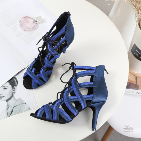 Chaussures à talons femme, sandale lacets, style moderne 10-13 cm