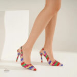 Sandale Talon Femme Multicolore de Style Escarpin