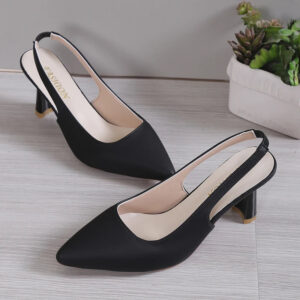 Talon ouvert pour femme, sandales noires modernes et élégantes