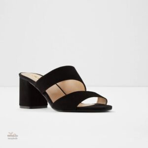 Sandale noire ouverte femme 5 cm talon