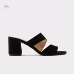 Sandale talon femme élégante ouverte couleur noire