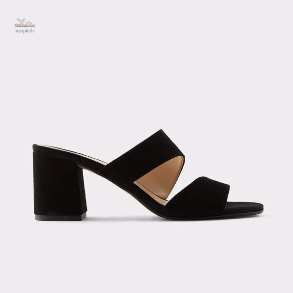 Sandale talon femme élégante ouverte couleur noire