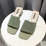 Chaussure talon 5 cm pour femme, style décontracté en vert