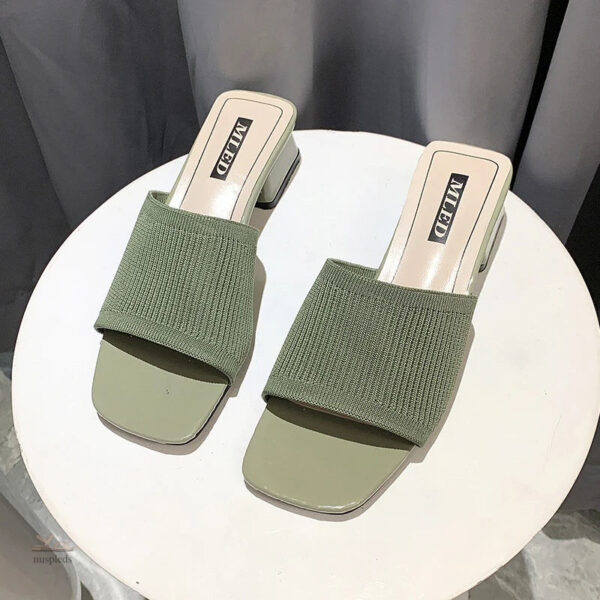 Chaussure talon 5 cm pour femme, style décontracté en vert