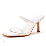 Chaussure femme élégante à talon haut, coloris blanc