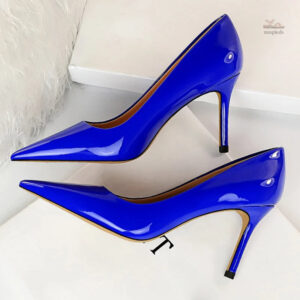 Sandale à talons de 7-10 cm pour femme, élégante et brillante
