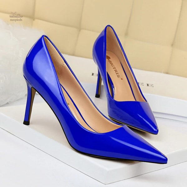 Escarpin féminin avec talon de 7 à 10 cm, style sophistiqué