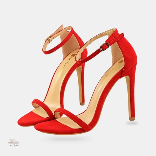 Sandale à talon femme effet daim élégante