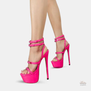 Sandales à talon femme avec lanières et boucles