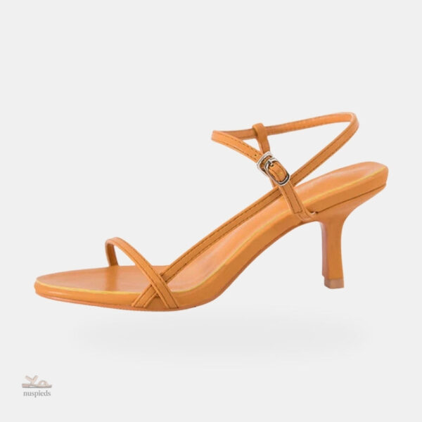 Sandale à talon femme ouverte avec boucle latérale