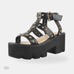 Sandale Talon Plateforme Design Clouté