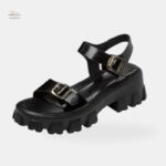 Sandale Talon Plateforme avec Double Boucle