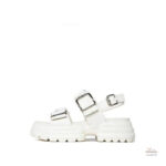 Sandale à talon plateforme, design tendance en blanc