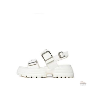 Sandale à talon plateforme, design tendance en blanc