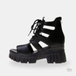 Sandale plateforme semi-ouverte avec lacets