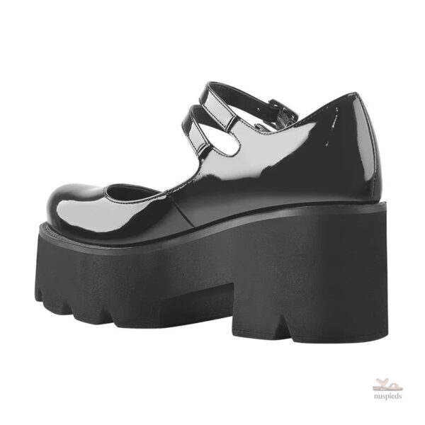 Talon plateforme élégant en simili cuir brillant