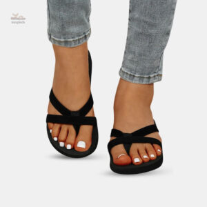 Sandale Tong Femme Compensée au design moderne
