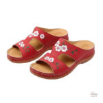 Tong estivale avec motifs de fleurs délicats