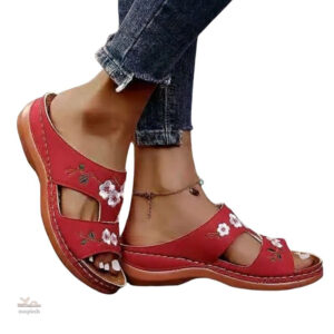 Tong décontractée pour femme avec motifs floraux