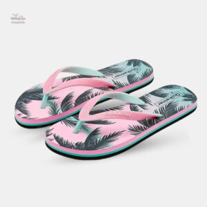 Sandale Tong Femme Rétro avec Palmiers, style décontracté