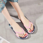 Sandale rétro pour femme, design tropical et confortable