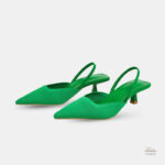 Sandale verte élégante avec talon pour femme