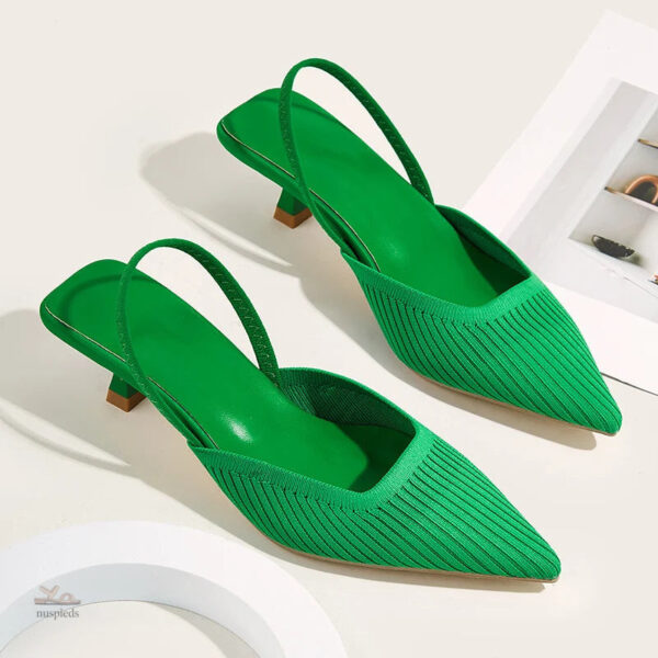 Sandale chic verte avec talon, parfaite pour les occasions
