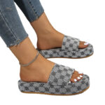 Sandales Femme à Plateforme avec Motifs Floraux