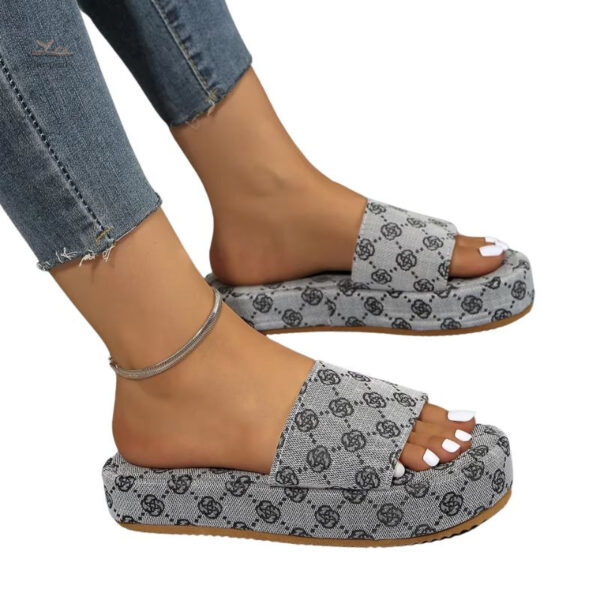 Sandales Femme à Plateforme avec Motifs Floraux