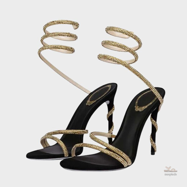 Sandales à talon chic avec brides spirales pour femme