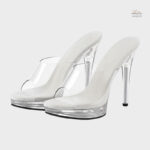 Sandales transparentes à talon luxe pour femme