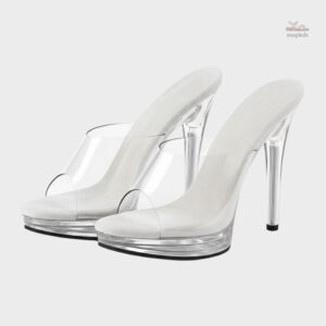 Sandales transparentes à talon luxe pour femme