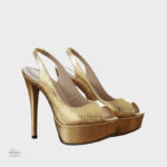 Sandales à talons aiguilles effet métallisé chic