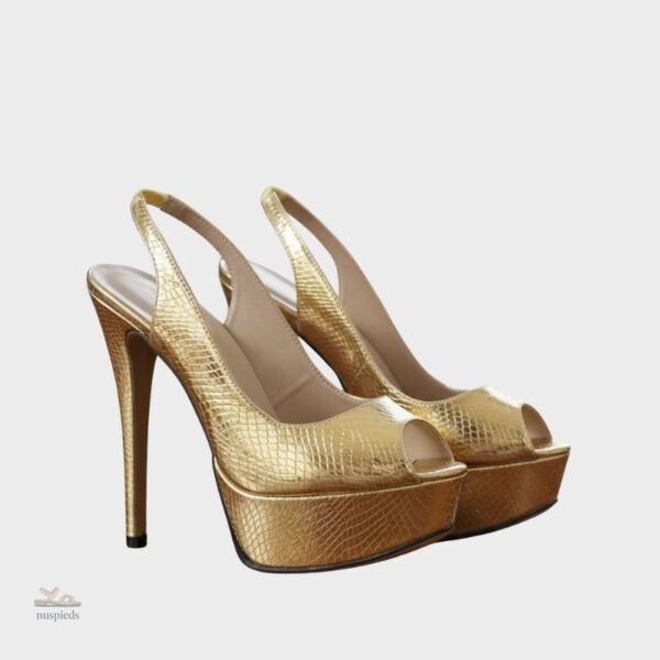 Sandales à talons aiguilles effet métallisé chic