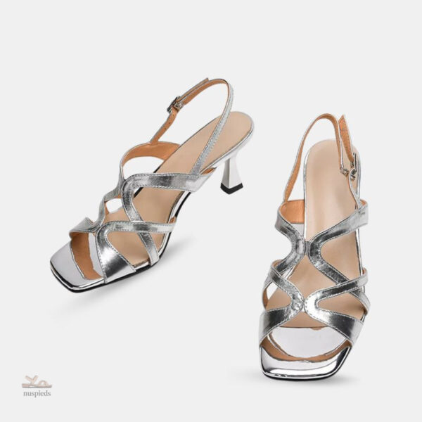 Sandales Cuir Doré Métallisé Femme
